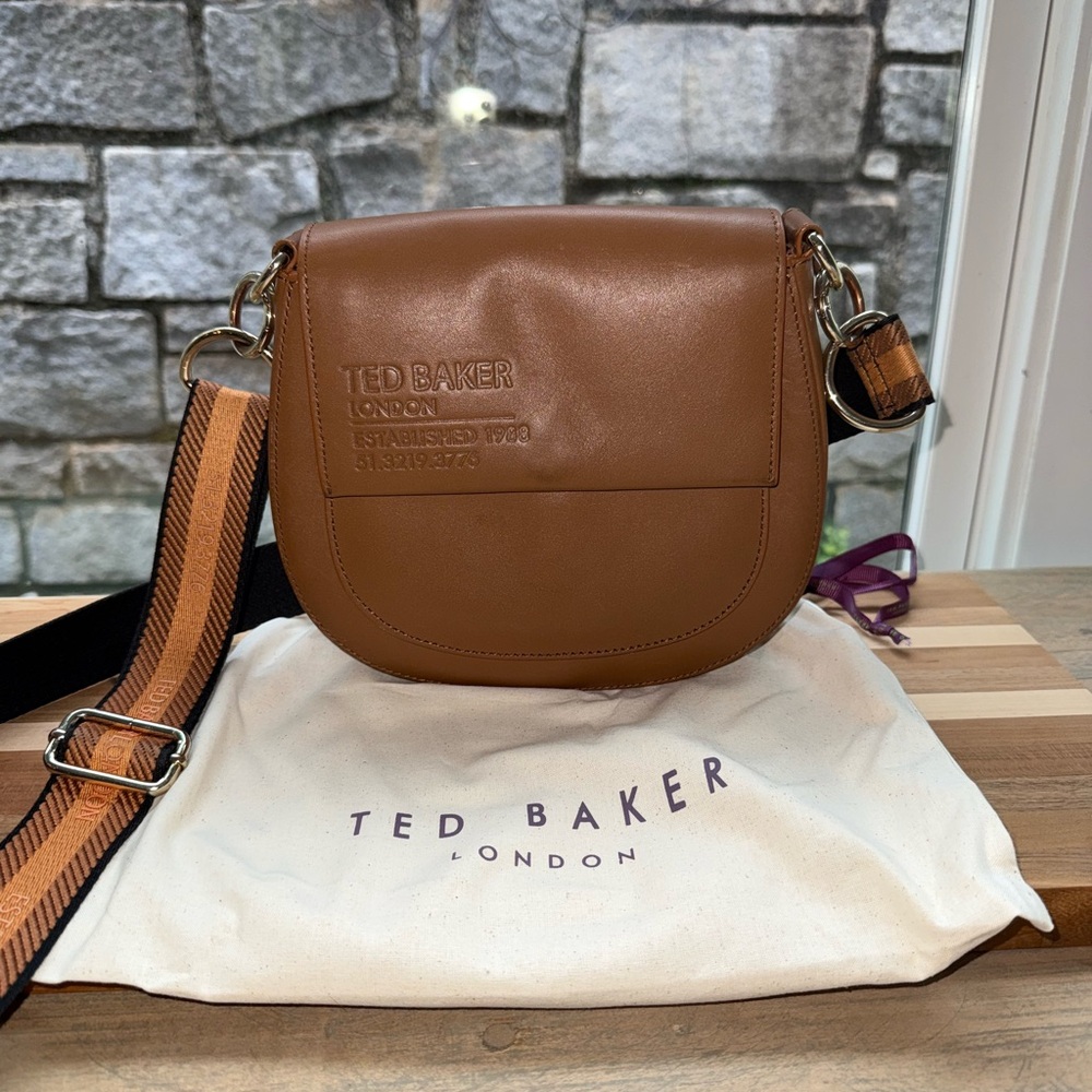 Ted Baker Darrcell Tan Leather Crossbody Bag